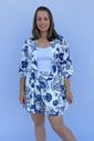 Conjunto - Kimono e short floral azul Conjunto - Kimono e short floral azul