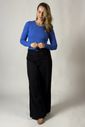 Blusa canelada de amamentação Annie - Azul Blusa canelada de amamentação Annie - Azul