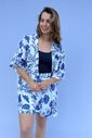 Conjunto - Kimono e short floral azul Conjunto - Kimono e short floral azul