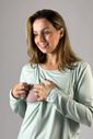 Pijama de amamentação manga longa - Verde água Pijama de amamentação manga longa - Verde água