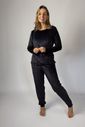 Pijama de amamentação plush - Preto Pijama de amamentação plush - Preto
