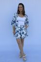 Conjunto - Kimono e short floral azul Conjunto - Kimono e short floral azul