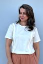 Camiseta de amamentação zíper embutido - Creme Camiseta de amamentação zíper embutido - Creme