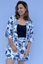Conjunto - Kimono e short floral azul Conjunto - Kimono e short floral azul