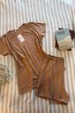 Pijama de amamentação curto - Mocha Mousse
