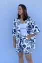 Conjunto - Kimono e short floral azul Conjunto - Kimono e short floral azul