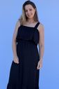 Vestido de Amamentação Babado - Preto Vestido de Amamentação Babado - Preto