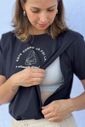 Camiseta de amamentação preta - Este corpo já foi lar Camiseta de amamentação preta - Este corpo já foi lar