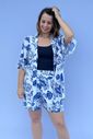 Conjunto - Kimono e short floral azul Conjunto - Kimono e short floral azul