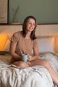 Pijama de amamentação curto - Mocha Mousse