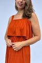Vestido de Amamentação Babado - Terracota Vestido de Amamentação Babado - Terracota