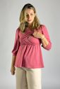 Blusa de amamentação manga princesa Bela - Rosa