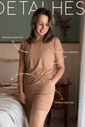 Pijama de amamentação curto - Mocha Mousse