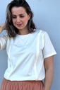 Camiseta de amamentação zíper embutido - Creme Camiseta de amamentação zíper embutido - Creme