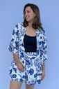 Conjunto - Kimono e short floral azul Conjunto - Kimono e short floral azul