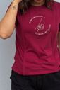 Camiseta de amamentação bordô - Os dias são longos