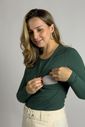 Blusa canelada de amamentação Annie - Verde