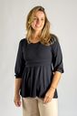 Blusa de amamentação manga princesa Bela - Preta Blusa de amamentação manga princesa Bela - Preta