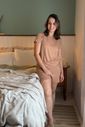 Pijama de amamentação curto - Mocha Mousse