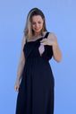 Vestido de Amamentação Babado - Preto Vestido de Amamentação Babado - Preto