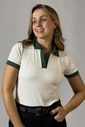 Blusa polo de amamentação Nina - Off white com verde Blusa polo de amamentação Nina - Off white com verde