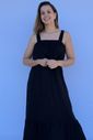 Vestido de Amamentação Babado - Preto Vestido de Amamentação Babado - Preto