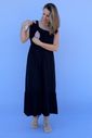 Vestido de Amamentação Babado - Preto Vestido de Amamentação Babado - Preto