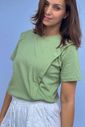 Camiseta de Amamentação zíper embutido - Verde