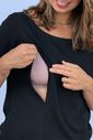 Blusa de amamentação viscolinho Aurora - preta Blusa de amamentação viscolinho Aurora - preta