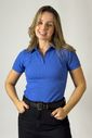 Blusa polo de amamentação Nina - Azul Blusa polo de amamentação Nina - Azul