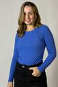 Blusa canelada de amamentação Annie - Azul Blusa canelada de amamentação Annie - Azul