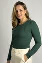 Blusa canelada de amamentação Annie - Verde