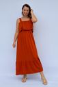 Vestido de Amamentação Babado - Terracota Vestido de Amamentação Babado - Terracota