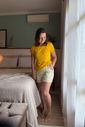 Blusa pijama de amamentação verão - Amarela Blusa pijama de amamentação verão - Amarela