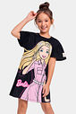 Vestido infantil Barbie estampa fashion