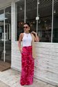 CALÇA PANTALONA LOUISE FLORAL ROSA