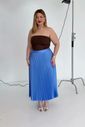 Saia Midi Plissada Melissa Azul
