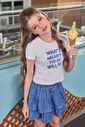 Blusa em cotton e saia em jeans com elastano 96905 Vic Teen Menina Blusa em cotton e saia em jeans com elastano 96905 Vic Teen Menina