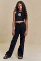 Calça wide leg em sarja com elastano 94409 Lilimoon Teen Menina Calça wide leg em sarja com elastano 94409 Lilimoon Teen Menina