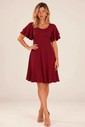 VESTIDO MANGA BABADOS - BORDÔ VESTIDO MANGA BABADOS - BORDÔ