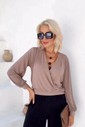 BLUSA TRANSPASSADA MANGA LONGA - CAQUI BLUSA TRANSPASSADA MANGA LONGA - CAQUI