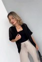 CONJUNTO CARDIGAN CROCHET - PRETO