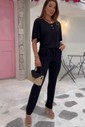 CONJUNTO CALÇA PERNA RETA E BLUSA MANGA GODÊ - PRETA CONJUNTO CALÇA PERNA RETA E BLUSA MANGA GODÊ - PRETA