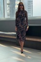 VESTIDO MIDI TULE MANGA LONGA - ESTAMPA PRETA VESTIDO MIDI TULE MANGA LONGA - ESTAMPA PRETA
