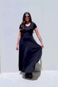 VESTIDO LONGO COM MANGA - PRETO