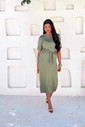 VESTIDO LAÇO NA CINTURA - VERDE NATUREZA