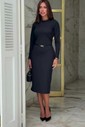 VESTIDO MIDI TÉRMICO C/CINTO - PRETO VESTIDO MIDI TÉRMICO C/CINTO - PRETO