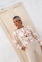 BLUSA VISCOLYCRA MANGA BUFANTE - ESTAMPA BEGE BLUSA VISCOLYCRA MANGA BUFANTE - ESTAMPA BEGE