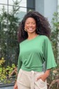 BLUSA MANGA AMPLA -  VERDE BLUSA MANGA AMPLA -  VERDE