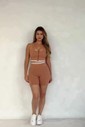 CONJUNTO FITNESS TOP E BERMUDA - MOCHA MOUSSE